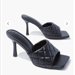 Quilted square toe heels